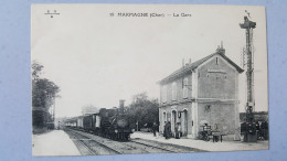 Marmagne , La Gare Avec Train - Autres & Non Classés