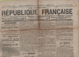 LA PETITE REPUBLIQUE FRANCAISE 10 07 1881 - BUDGET GUERRE - ENSEIGNEMENT OBLIGATOIRE - FRONTIERE EST - TUNISIE - ALGERIE - 1850 - 1899