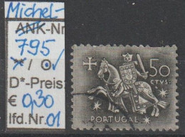 1953 - PORTUGAL - FM/DM "Ritter Zu Pferd" 0,50 C Schwarz - O Gestempelt - S.Scan  (port 795o 01-07) - Gebraucht