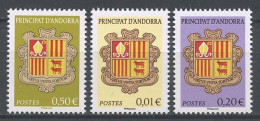 ANDORRE 2023 N° 887 893 894 ** Neufs MNH Superbes Armoiries De L'Andorre Coat Of Arms - Unused Stamps