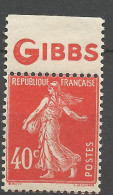 SEMEUSE N° 194  Pub GIBBS NEUF** LUXE SANS CHARNIERE  / Hingeless /MNH - Unused Stamps