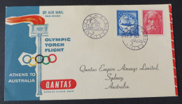 Grichenland  Air Letter 1956  Qantas Olympia Athens To Australia #cover5678 - Verano 1956: Melbourne
