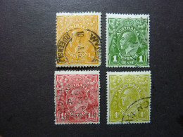 AUSTRALIE, Année 1926-28, YT N° 50A - 51B - 52B - 55B, Oblitérés (cote 45 EUR) - Oblitérés