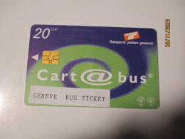 GENEVE BUS TICKET  20 CHF PLASTIC CARD SWITZERLAND  , 2-26 - Autres & Non Classés