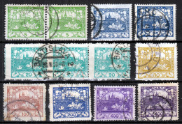 ⁕ Czechoslovakia 1918 - 1919 ⁕ Hradcany Mi. 2,4-6, 8-10 ⁕ 12v Used / Different Perf. - Used Stamps