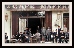 Béziers Place Du Champs De Mars Le Café MAFFRE Vers 1900 Client En Terrasse - Cadre Photo Format 20 *30 - Europa