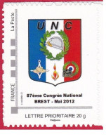 5774 TPAM – Timbre Personalisé Neuf, Thème Anciens Combattants, UNC, 87ème Congrès National Brest Mai 2012 (5774) - Ungebraucht