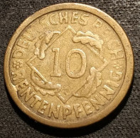 ALLEMAGNE - GERMANY - 10 RENTENPFENNIG 1924 A - KM 33 - 10 Rentenpfennig & 10 Reichspfennig