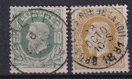 BELGIUM 1881 - Canceled - Sc# 43, 44 - 1869-1883 Leopold II.