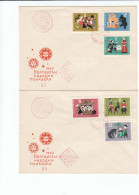 Bulgarie 1964 - Contes Folkloriques - 6 V. (2 Enveloppes), FDC, Cachet Rouge - FDC