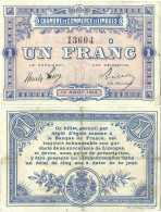 France - BILLET - Chambre De Commerce De LIMOGES - UN FRANC - 1914 - JP.073.10 - 15-291 - Bons & Nécessité