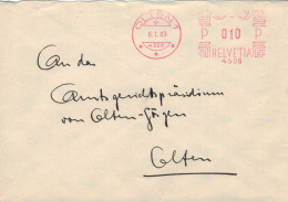 Olten STempel No. 4508 1943 - Ortsbrief - !! Rückseitige Lasche Fehlt !! - Máquinas De Franquear