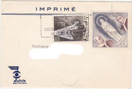 2 Timbres / Stamps / MONACO / 1958 / Collés Sur Imprimé "Docteur" - Briefe U. Dokumente