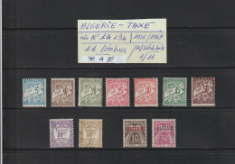 ALGÉRIE Ex. Colonie - TAXE - Entre Les N° 1A Et 34 De 1926 à 1947  - 11 Timbres .Neufs * & Oblitérés - 2 Scan - Impuestos