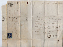 TB 4429 - 1857 - LAC - Lettre De La Salmondière / MP NIORT / Pour M. BOUSCASSE Ferme Ecole à PUILBOREAU Près LA ROCHELLE - 1849-1876: Période Classique