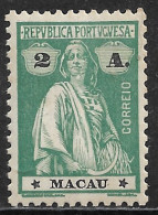 Macao Macau – 1913 Ceres Type 2 Avos Pontinhado Espesso Paper Mint Stamp - Nuovi
