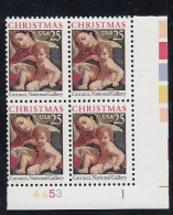 Sc#2427, Madonna And Child By Carracci Christmas, 25-cent 1989 Issue, Plate # Block Of 4 MNH US Postage Stamps - Numéros De Planches