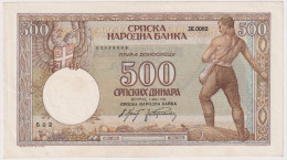 SERBIA , 500 DINARA 1.5.1942 , WMK KING ALEXANDAR - Servië