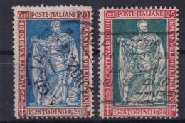 ITALY / ITALIA 1928 - Canceled - Sc# 201a, 202a - Perf. 13 1/2 - Usados