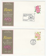 2 Diff  GB FDC  ROSES Stamps Cover Special Pmks Northampton St Albans Rose Flower 1976 - 1971-1980 Decimal Issues