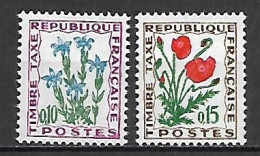 FRANCE    -    TAXE    -  1964 . Y&T N° 96 à 97 **  FLEURS. - 1960-.... Neufs