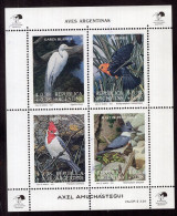 Argentina - 1993 - Aves Argentinas - Garza Blanca. Federal. Cardenal. Martín Pescador. - Nuevos