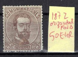 CHCT58 - Amadeo I, 1872, Horizontal Fold, MH, Spain - Neufs