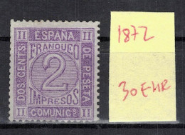 CHCT58 - Franqueo, 1872, MH, Spain - Ongebruikt