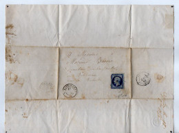 TB 4433 - 1856 - LAC - Lettre De M. BABAUD TARDY Au Morinant / MP SAINT MARTIN DE RE Pour M. BOUSCASSE à PUILBOREAU - 1849-1876: Période Classique