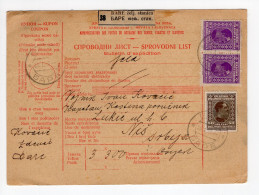 1928. KINGDOM OF SHS,SERBIA,PARCEL CARD BARE TO NIS - Lettres & Documents