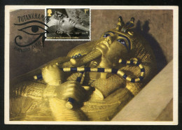 Delcampe - UK / GRANDE BRETAGNE (2022) Carte Maximum Card Tutankhamun, Toutânkhamon, Tutanchamun - Head Of The Outermost Coffin - Maximumkaarten
