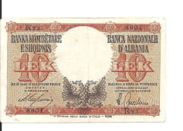 ALBANIE 10 LEK ND1940 VF+ P 11 - Albanie