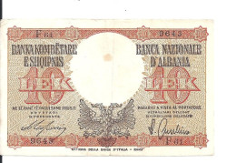 ALBANIE 10 LEK ND1940 VF+ P 11 - Albanië