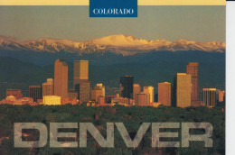Majestic Snow Rocky Mountains Backdrop For City Of Denver Colorado USA Magnificent Color On The City  Mountains  CPM 2sc - Denver