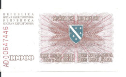 BOSNIE-HERZEGOVINE 10000 DINARA 1993 VF P 17 - Bosnia And Herzegovina