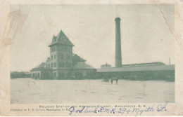 Railroad Station And Amoskeag Chimney, Manchester, New Hampshire - Manchester
