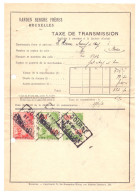 Belgique Timbres Fiscaux Taxe De Transmission Douane Bruxelles Boirs Bassenge 1930 - Documents