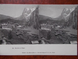 SUISSE - MURREN - Mürren Et L'Eiger. (carte Stéréo) - Mürren