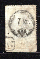 Autriche Fiscal? 1857? N°?  7kr. Noir  0,50 € (cote ? 1 Valeur) - Fiscali