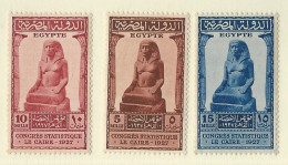 Egypt Kingdom 1927 Statistical Congress / Conference Complete Set 5, 10 & 15 Mills MNH SG 173-175 - Ongebruikt