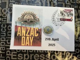 6-11-2023 (1 V 30 B) ANZAC Day 2023 - With $2.00 Peacekeepers Coin & Military Stamp - Dollar