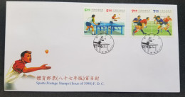 Taiwan Sports 1998 Ping Pong Table Tennis Rugby Sport Games (stamp FDC) - Covers & Documents