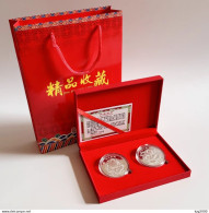 China 2024 Zodiac Dragon Year Commemorative Medal Lucky Coins 2Pcs With Box - Autres & Non Classés