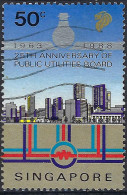 SINGAPORE 1988 QEII 50c Multicoloured, 25th Anniversary Of Public Utilities Board FU - Singapore (...-1959)