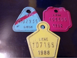 Trois Plaques De Vélo Province De Liége - Nummerplaten