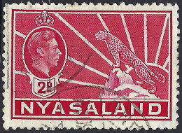 NYASALAND 1942 KGVI 2d Carmine SG133a FU - Nyassaland (1907-1953)