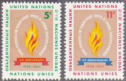 UNITED NATIONS NY   SCOTT NO 121-22   MNH     YEAR  1963 - Unused Stamps