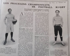 1906 RUGBY - LES PROCHAINS CHAMPIONNATS DE FOOTBALL RUGBY - GASTON LANE - ALLAN HENRY MUHR - VIE AU GRAND AIR - Rugby