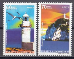 TURKEY 3431-3432,unused,lighthouses - Unused Stamps