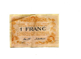 1 Franc Chambre De Commerce Alais 1916 - Bonos